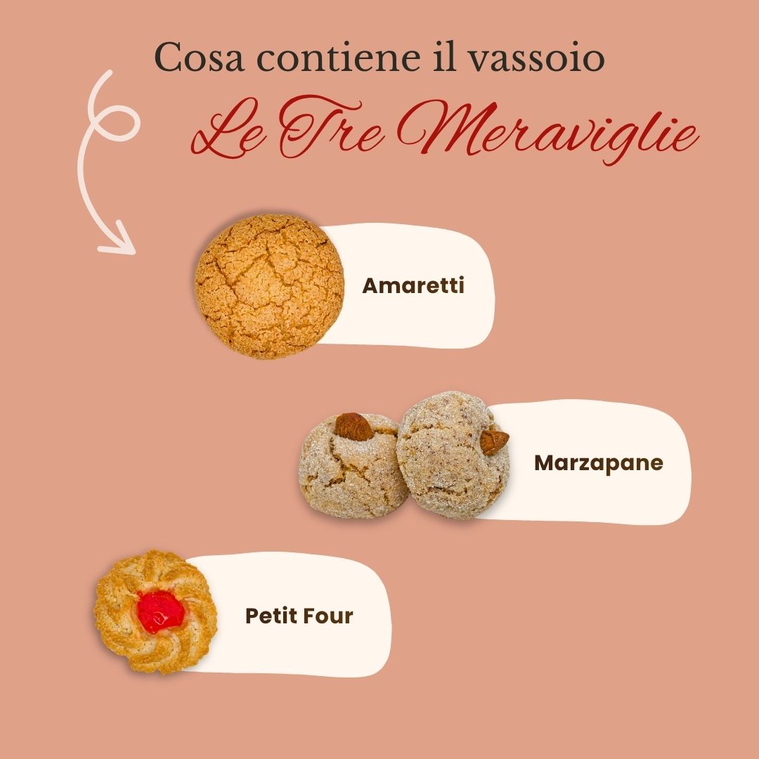 Cosa contiene il vassoio le tre meraviglie di mandorla Incantadora